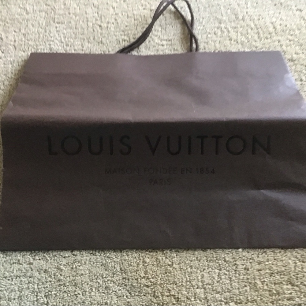 Authentic Louis Vuitton Vintage Brown Paper Shopping Bag Sac Medium 16‎ x 13